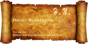 Hardi Nikoletta névjegykártya