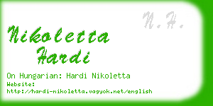 nikoletta hardi business card